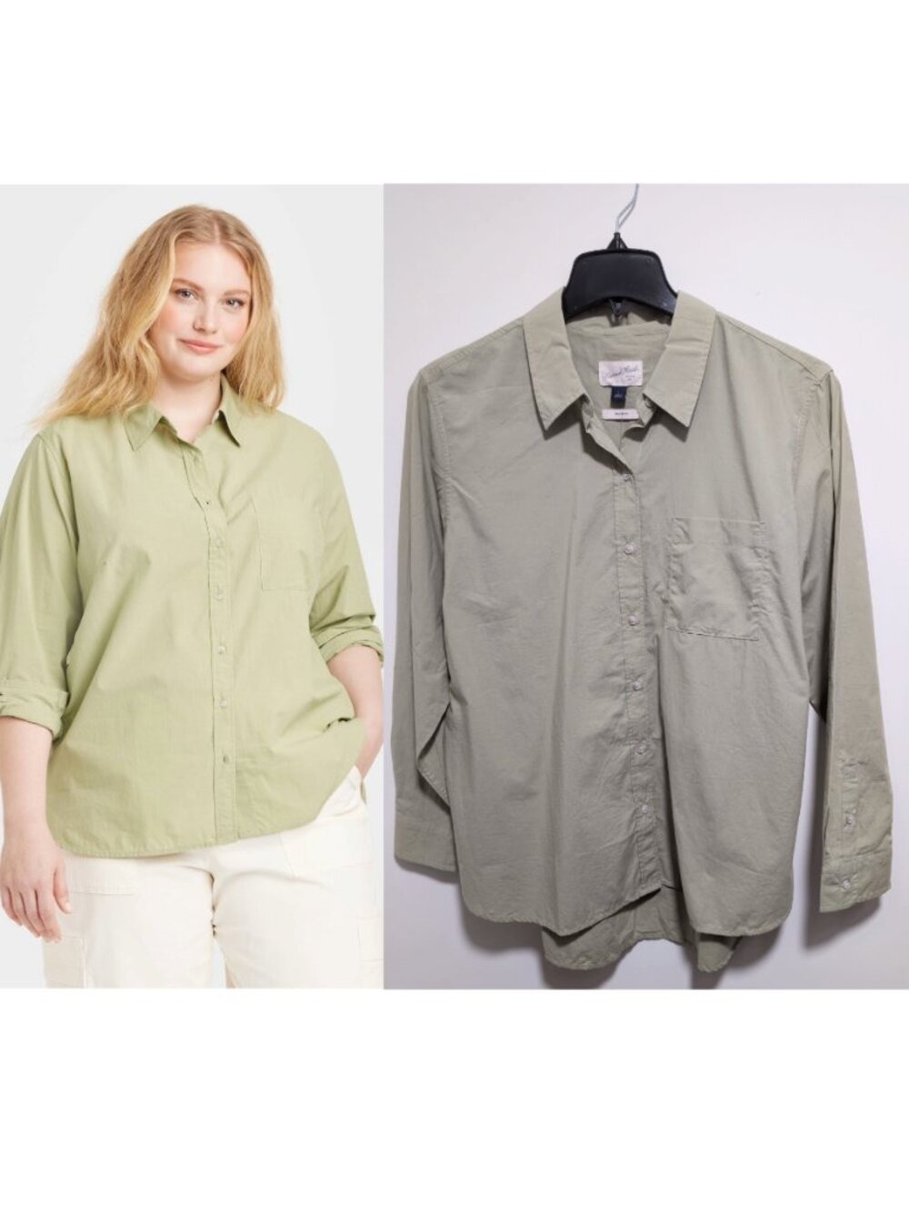 Universal Thread | Long Sleeve Collared Button-Down Shirt In Light Green